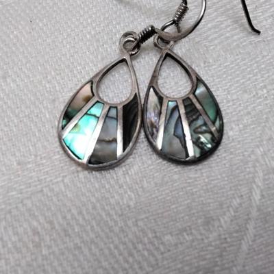 Vintage Unique Abalone 925 Earrings