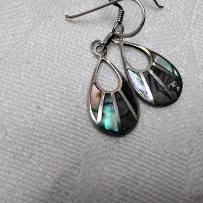 Vintage Unique Abalone 925 Earrings