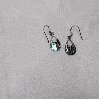 Vintage Unique Abalone 925 Earrings