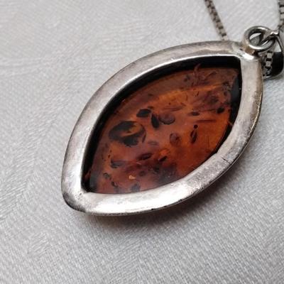 Natural Baltic Amber 18" 925 Necklace