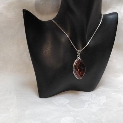 Natural Baltic Amber 18" 925 Necklace