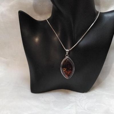 Natural Baltic Amber 18" 925 Necklace