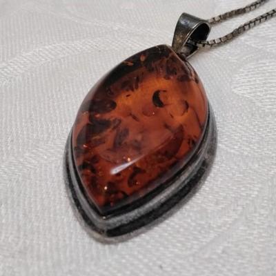 Natural Baltic Amber 18" 925 Necklace