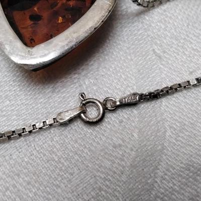 Natural Baltic Amber 18" 925 Necklace