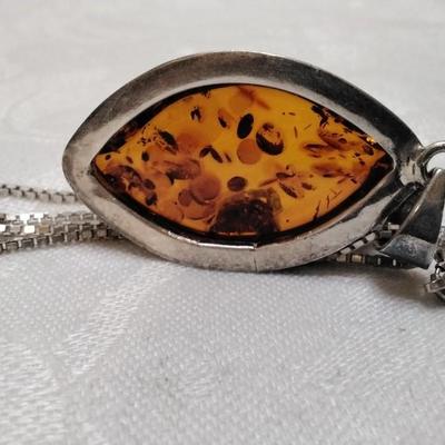 Natural Baltic Amber 18" 925 Necklace