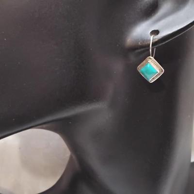 Vintage Turquoise 925 Drop Earrings