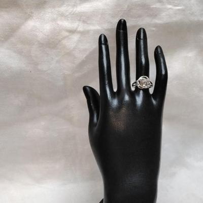 Diamond and Marcasite 925 Ring Size 7