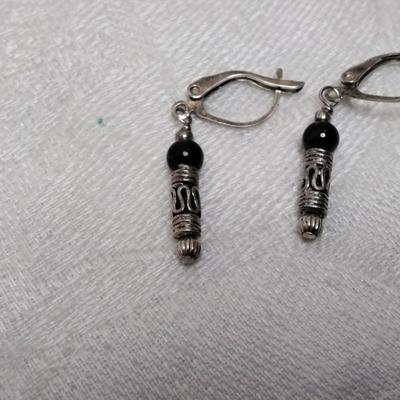 Unique Vintage Garnet 925 Earrings