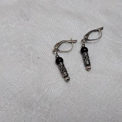 Unique Vintage Garnet 925 Earrings