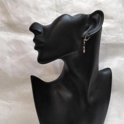 Unique Vintage Garnet 925 Earrings