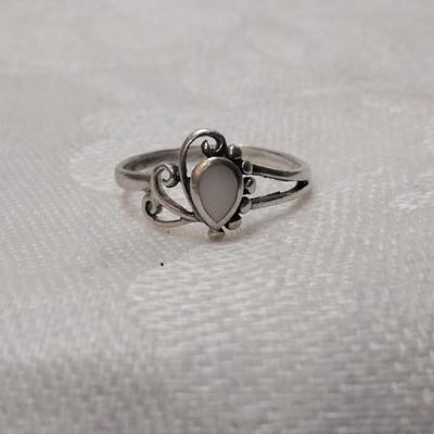 Vintage Milky Quartz 925 Ring Size 7.5