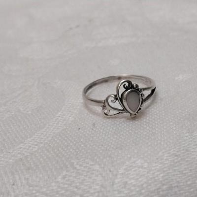 Vintage Milky Quartz 925 Ring Size 7.5