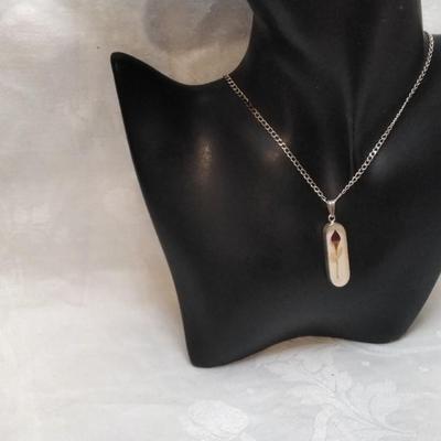 Vintage Acrylic Rose 925 16" Necklace Circa 1970
