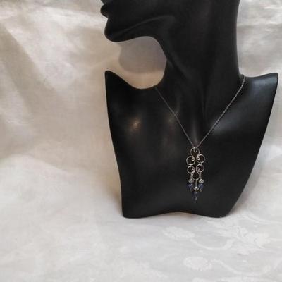 Extremely Unique Vintage Lapis Lazuli 925 16" Necklace