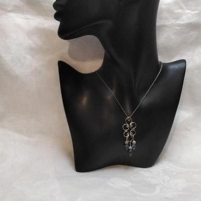 Extremely Unique Vintage Lapis Lazuli 925 16" Necklace