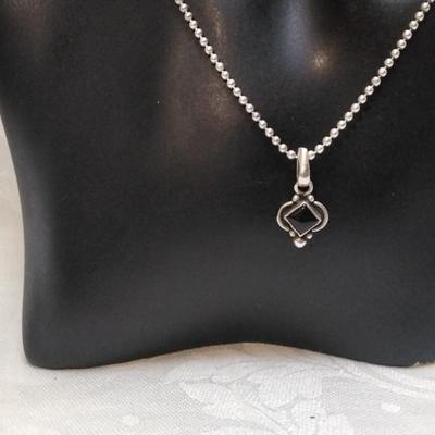 Vintage Onyx 925 18" Necklace