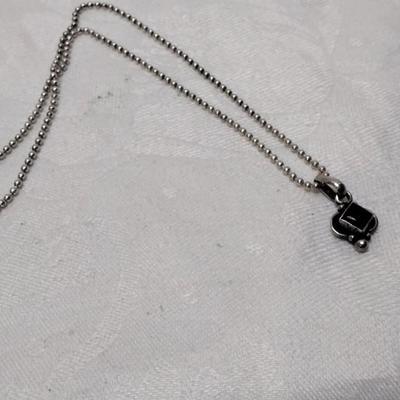 Vintage Onyx 925 18" Necklace