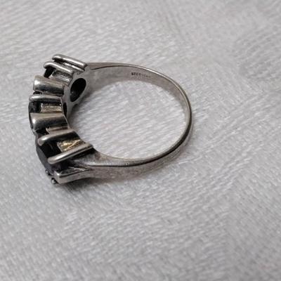 Vintage Amethyst and Marcasite 925 Ring Size 5.5