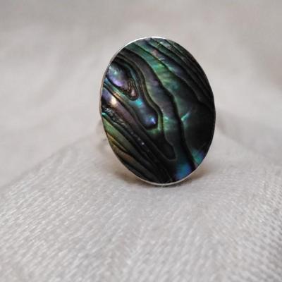 Vintage Abalone 925 Ring Size 8