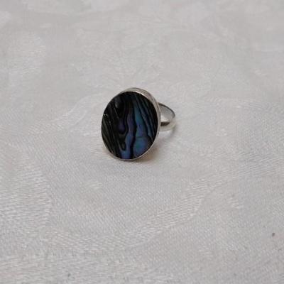 Vintage Abalone 925 Ring Size 8