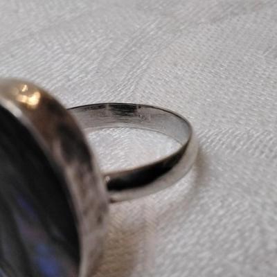 Vintage Abalone 925 Ring Size 8