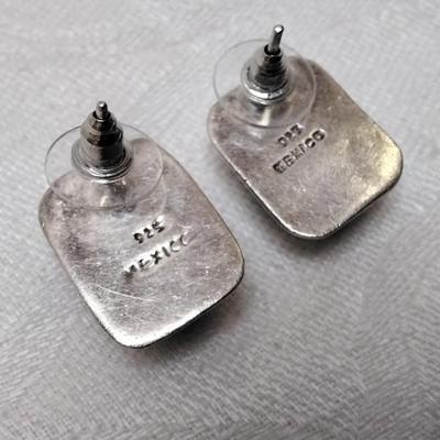 Black Onyx Mexico Silver Earrings