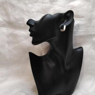 Black Onyx Mexico Silver Earrings