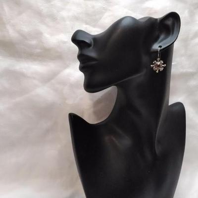 Antique Rhodolite Garnet 925 Earrings