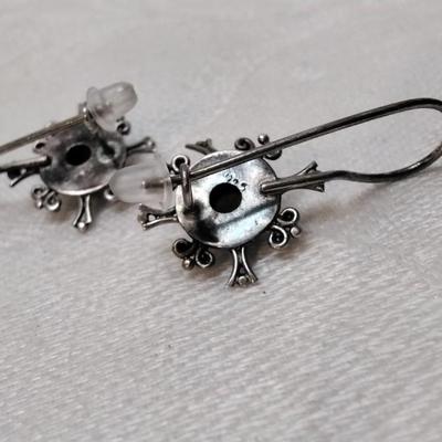 Antique Rhodolite Garnet 925 Earrings