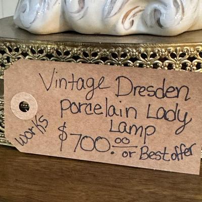 Lot 1: Vintage Dresden Lamp
