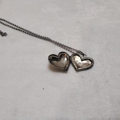 Antique Marcasite Locket 925 30" Necklace