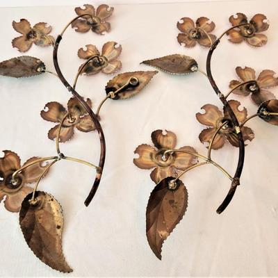 Lot #30  Pair of Signed Bertocchi Mid Century Painted Copper Wall Decorations