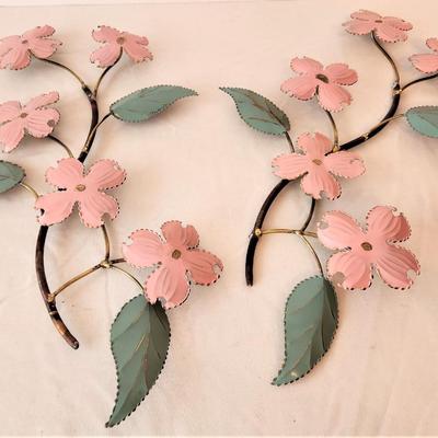 Lot #30  Pair of Signed Bertocchi Mid Century Painted Copper Wall Decorations