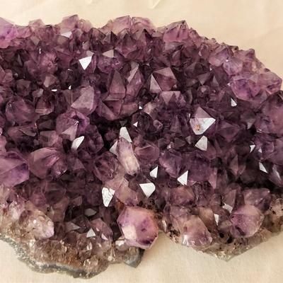 Lot #34  Nice Amethyst Geode on Plastic Stand