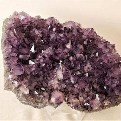 Lot #34  Nice Amethyst Geode on Plastic Stand
