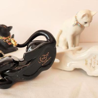 Lot #37  Lot of LENOX Porcelain Cat figures