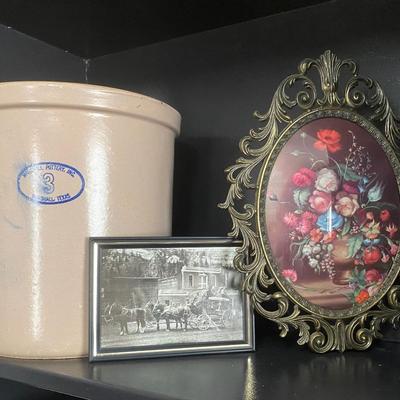 vintage Texas Crock - Italian Frame and Pic