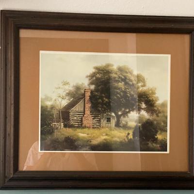 Iron Lamp and Farmhouse Pic