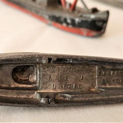 Lot #41  Lot of Antique TOOTSIE Metal Toys - Battleships