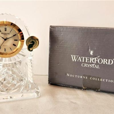 Lot #43  WATERFORD Crystal Nocturne Clock in Box