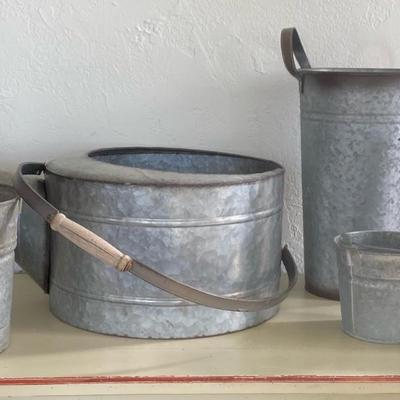 Metal Watering Can Bucket lot