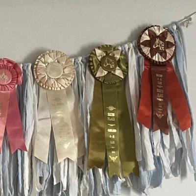 Vintage Horse Show Ribbons Rosette Swag