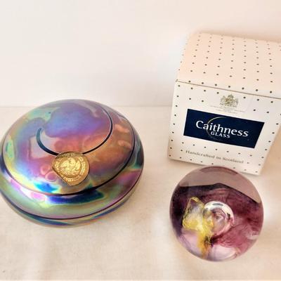 Lot #50  Two Art Glass Paperweights, one Caithness (Scottish)