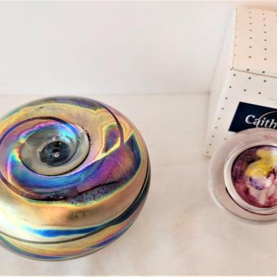 Lot #50  Two Art Glass Paperweights, one Caithness (Scottish)