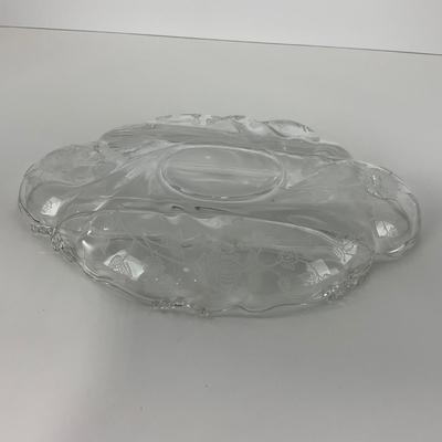 -39- GLASSWARE | Rose Heisey Glass Co. | Etched Divided Dish