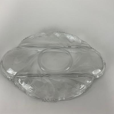 -39- GLASSWARE | Rose Heisey Glass Co. | Etched Divided Dish