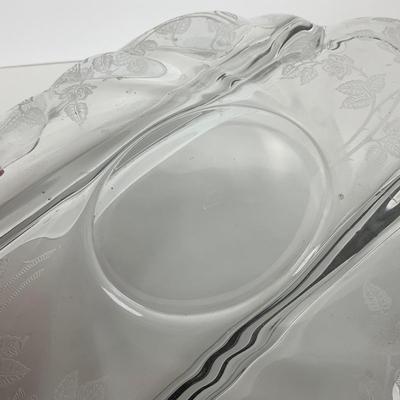 -39- GLASSWARE | Rose Heisey Glass Co. | Etched Divided Dish