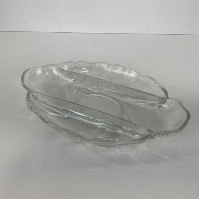 -39- GLASSWARE | Rose Heisey Glass Co. | Etched Divided Dish