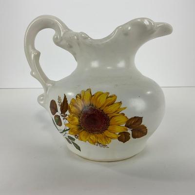 -42- POTTERY | McCoy USA Sunflower | Pitcher & Bowl