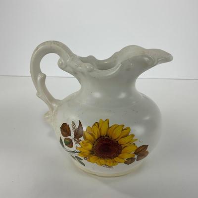 -43- POTTERY | McCoy USA Sunflower | Pitcher & Bowl